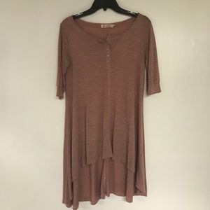OASAP High Low Tunic Henley 3/4 Sleeve Small